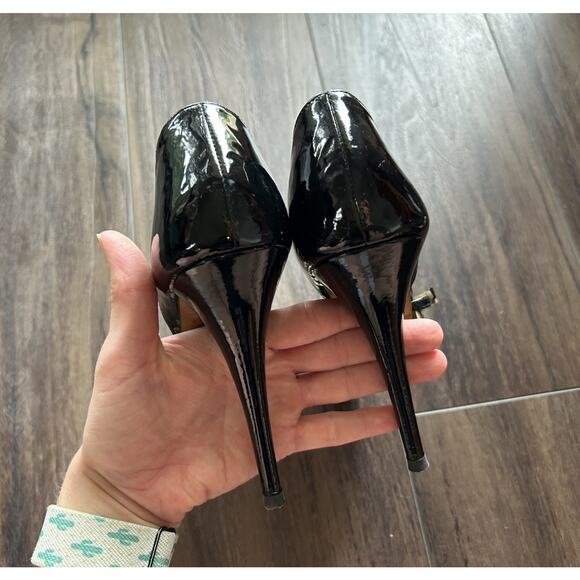 Jimmy Choo Patent Mary Jane Leather Peep Toe Stiletto Black Heels EU 37 - Picture 13 of 13